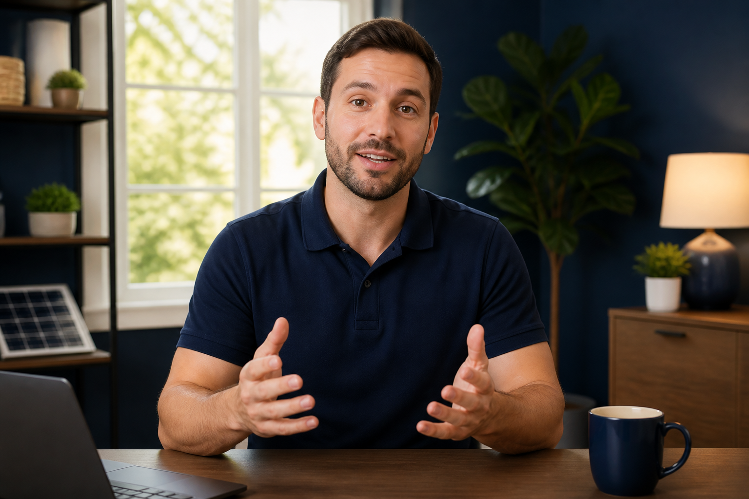 Video still of Jordan introducing how rooftop solar works for Maryland homes